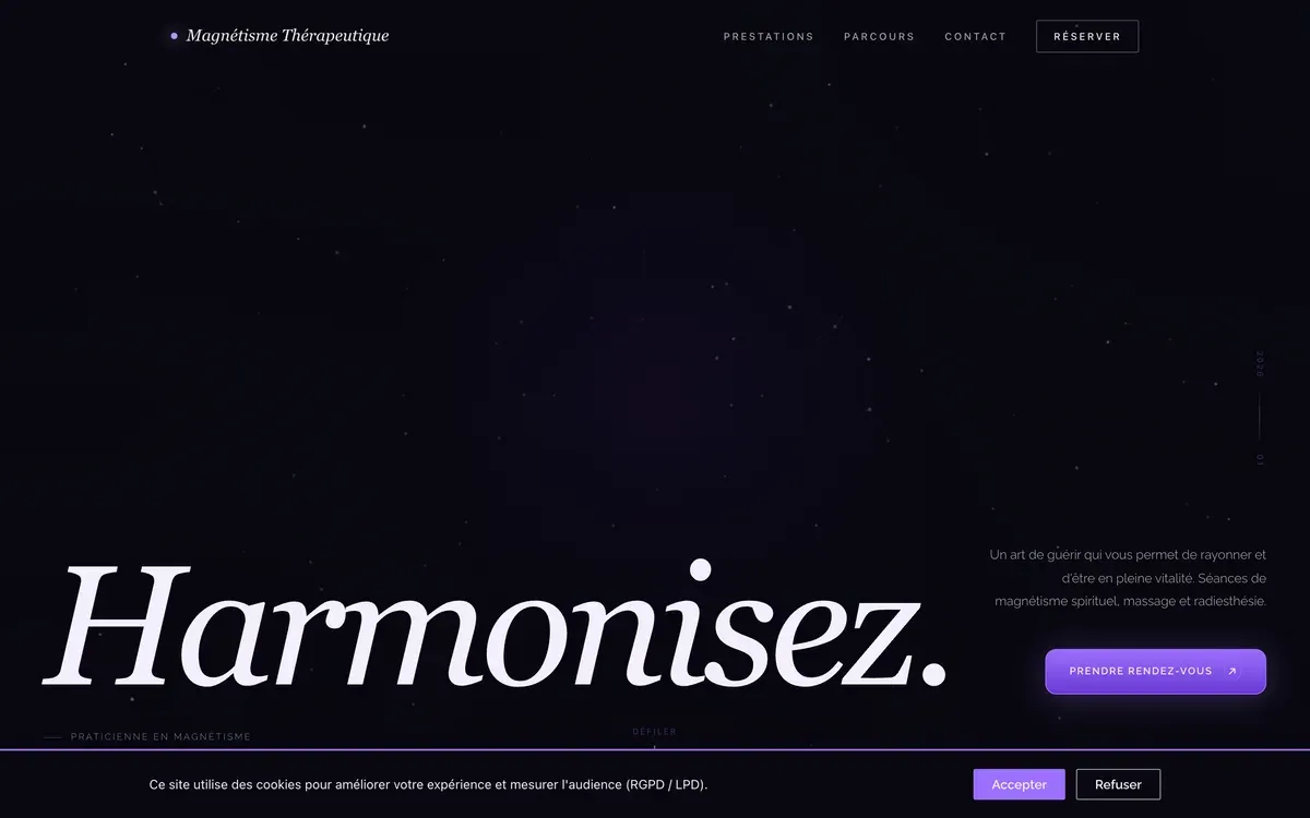 Aperçu du site Magnétisme Thérapeutique